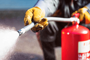 消火器を用いた火災体験